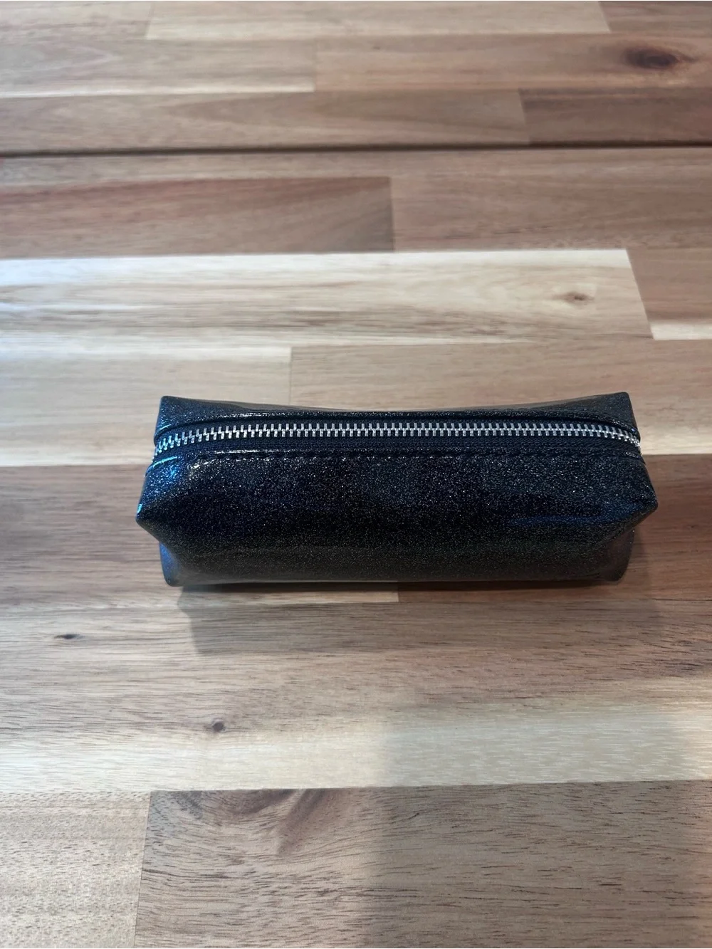 Yves Saint Laurent Beauté Black Glitter Sparkle Cosmetic Makeup Bag Pouch